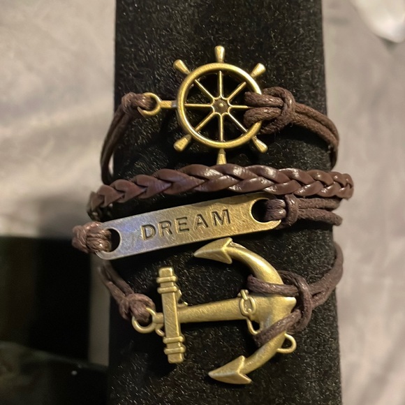 Seafarer Nautical Unisex Navy Sailor Bracelet Helm Anchor Inspirational Bracelet - Picture 5 of 6